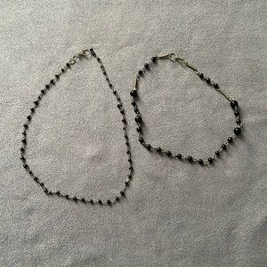 Necklace / choker with black beads accessories